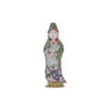 A CHINESE FAMILLE ROSE FIGURE OF GUANYIN