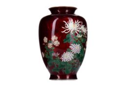 A JAPANESE GINBARI ENAMEL VASE