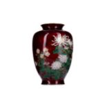 A JAPANESE GINBARI ENAMEL VASE