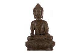 A CHINESE COPPER ALLOY SCULPTURE OF THE WISH-GIVING BUDDHA