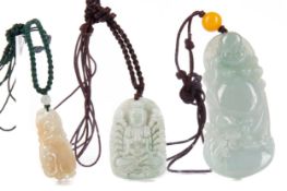 THREE CHINESE JADE AMULETS