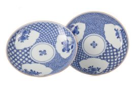 A PAIR OF JAPANESE ARITA BLUE AND WHITE CIRCULAR PLAQUES