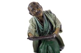 A JAPANESE COLD-PAINTED BRONZE FIGURE BY GENRYUSAI SEIYA