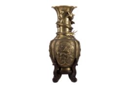 A CHINESE BRONZE BALUSTER VASE