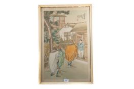 A CHINESE WATERCOLOUR ON SILK