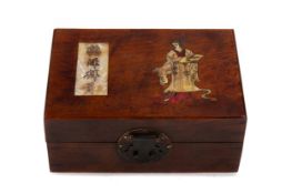 A CHINESE HARDWOOD BOX