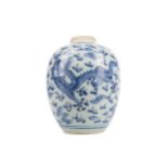 A CHINESE BLUE AND WHITE JAR,