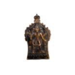 A NORTH INDIAN BRONZE TRAVELLING DEVOTIONAL VISHNU PLAQUE