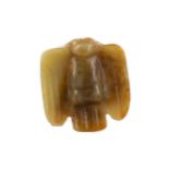 A CHINESE HONGSHAN CULTURE CARVED JADE EAGLE AMULET
