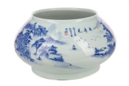 A CHINESE BLUE AND WHITE PLANTER