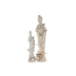 A 20TH CENTURY CHINESE BLANC DE CHINE GUANYIN AND FURTHER FIGURE