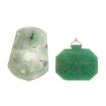 TWO CHINESE JADE PENDANTS/AMULETS