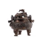 A LATE 19TH/EARLY 20TH CENTURY CHINESE BRONZE CENSER