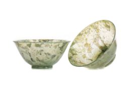 A PAIR OF CHINESE JADE BOWLS