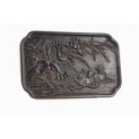 A CHINESE CARVED ZITAN TRAY