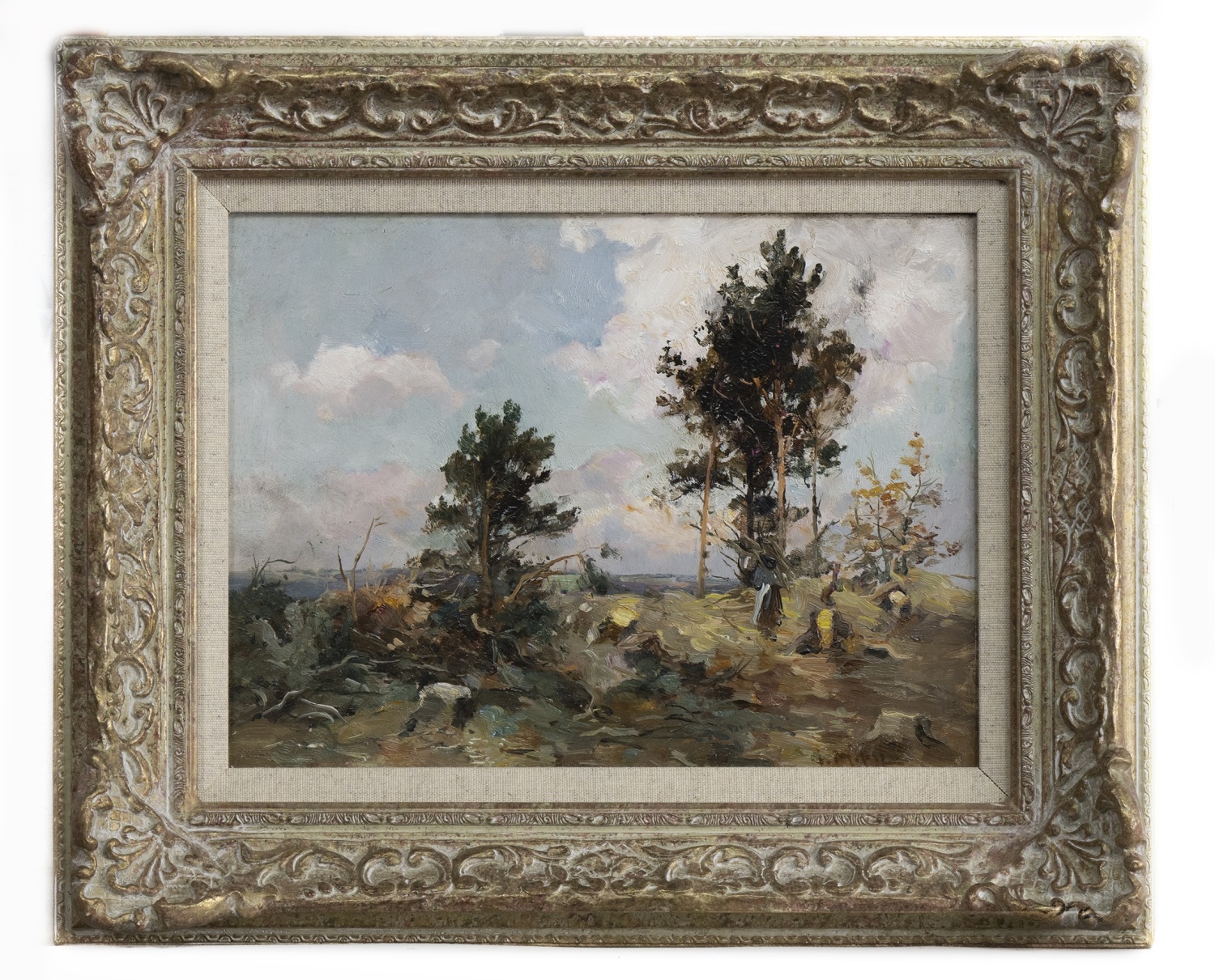 THE EDGE OF THE WOOD, AN OIL BY JOSEPH MILNE