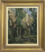 HOUSES AT RONDA, AN OIL BY WILLIAM MACDONALD