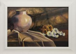 STILL LIFE WITH CHRYSANTHEMUMS, AN OIL BY SHEILA FINDLAY