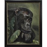 CHIMPANZEE, A PASTEL BY V T LILLEY