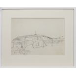 OLD CAR, TIREE, AN INK DRAWING BY TOM SHANKS