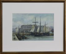 CUSTOMS HOUSE, BARBICAN (PLYMOUTH), A WATERCOLOUR BY TIM THOMPSON