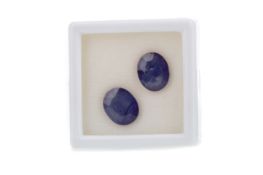 **TWO UNMOUNTED GLASS FILLED SAPPHIRES