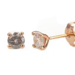 A PAIR OF CERTIFICATED DIAMOND STUD EARRINGS