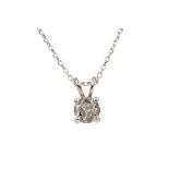 A CERTIFICATED DIAMOND SOLITAIRE PENDANT