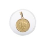 THE NETHERLANDS PRINSES MARGRIET AND PIETER VAN VOLLENHOVEN GOLD COIN PENDANT