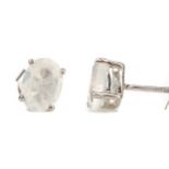 A PAIR OF MOONSTONE STUD EARRINGS