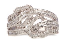 A DIAMOND HEART MOTIF RING