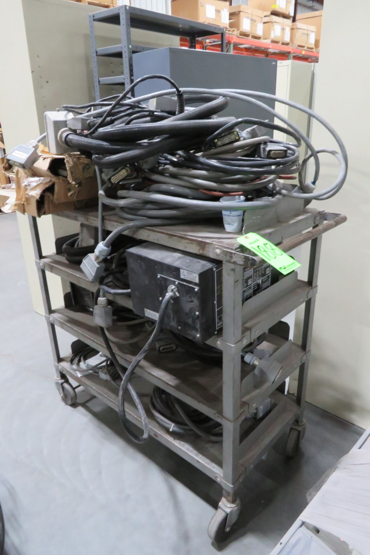 Hot Runner Controller Housing, Assorted Cabling, Material Cart - Image 2 of 3