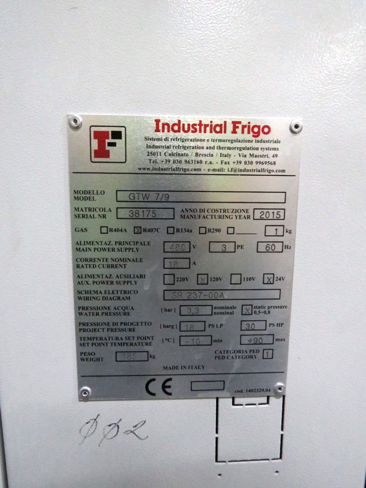 Industrial Frigo GTW 7/9 Water Temperature Controller, New in 2015 - Image 2 of 2