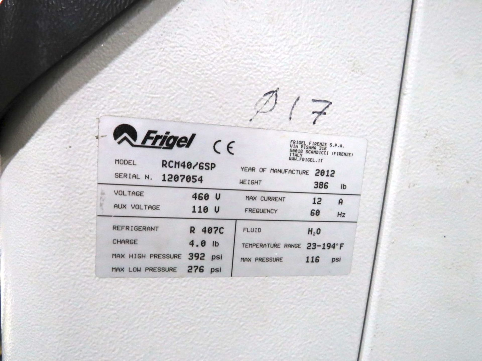 Frigel RCD80/12 HP Water Temperature Controller, New in 2012 - Image 2 of 2