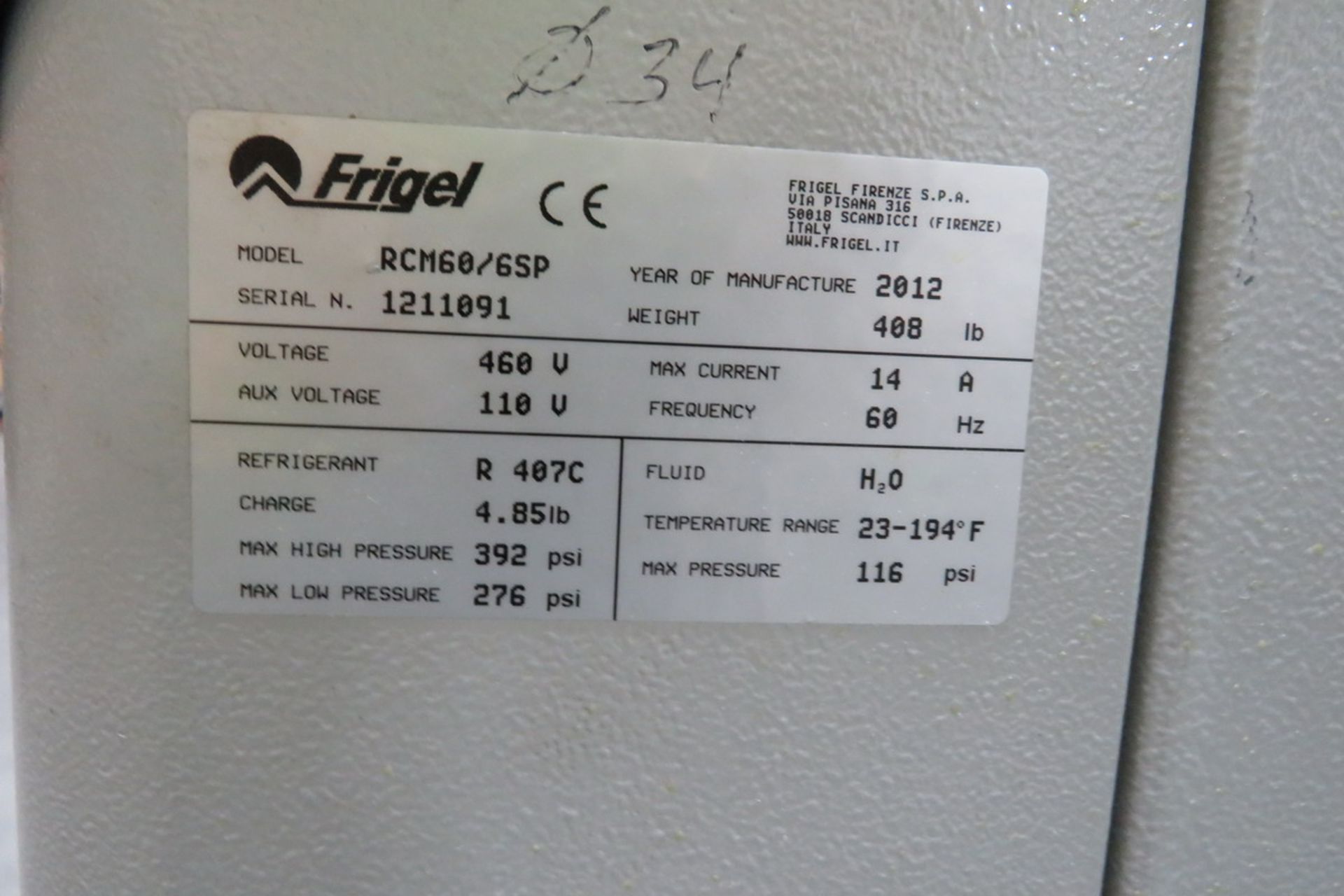 Frigel RCM40/6SP Water Temperature Controller, New in 2012 - Image 2 of 2