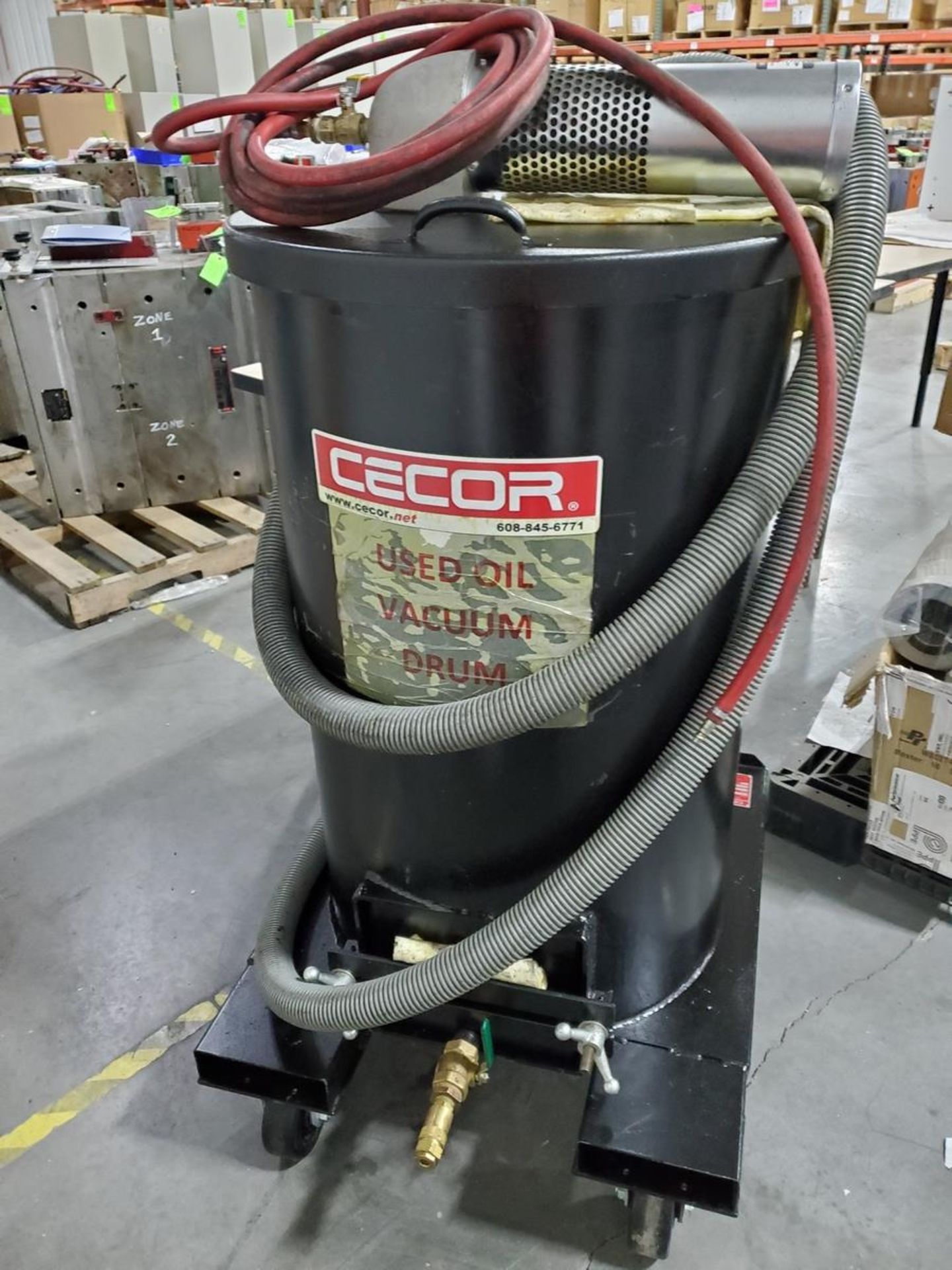 Cecor TX-55PL 55 Gallon Oil Pump with Cart - Image 3 of 4