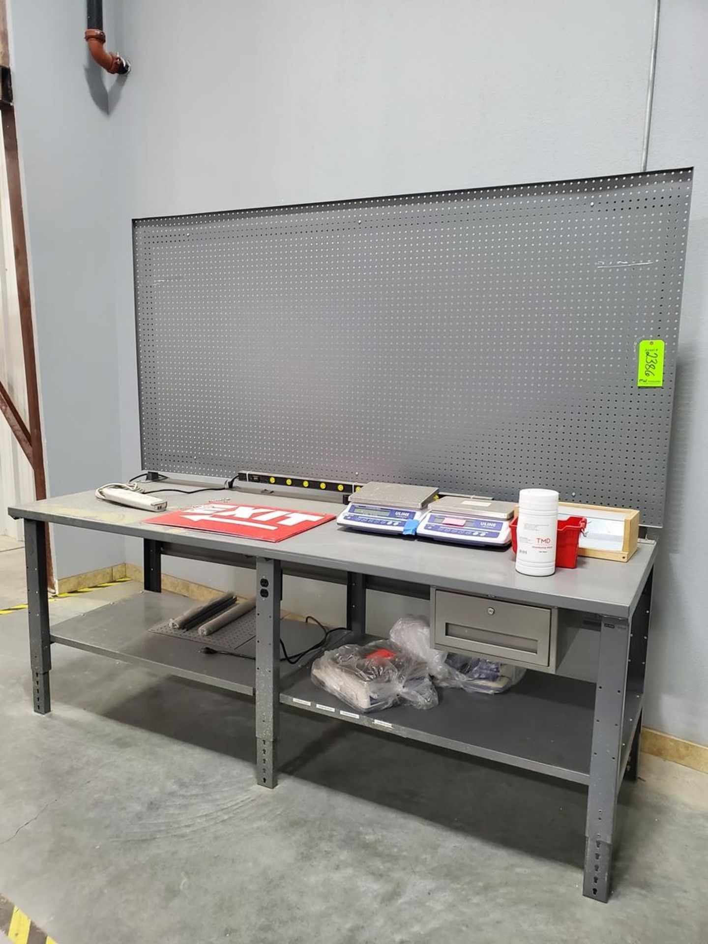 Metal Workbench with Pegboard