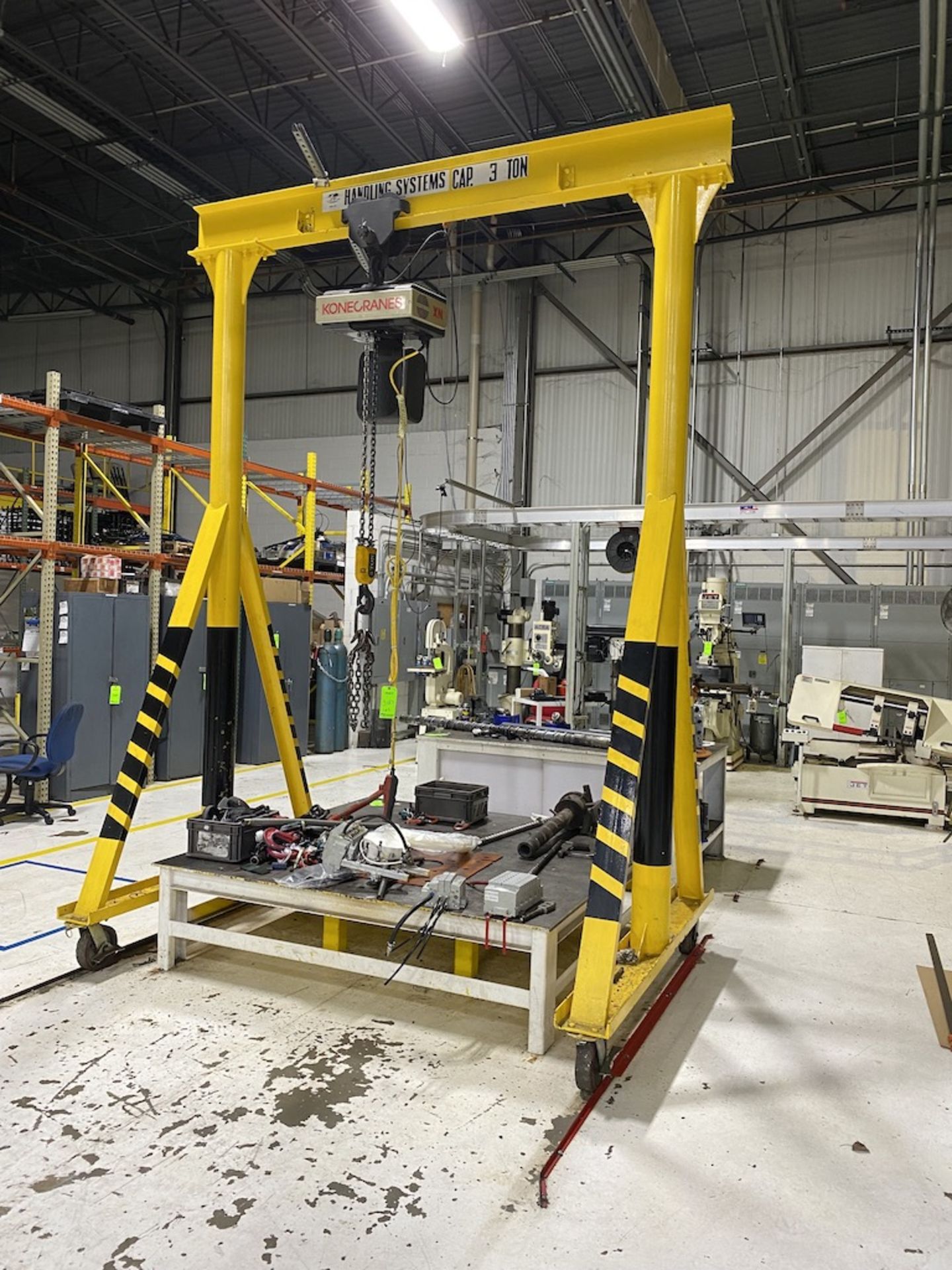 Handling Systems 3 Ton Gantry Crane on Casters with Kone Cranes 3 Ton Hoist, Controller, Heavy Duty