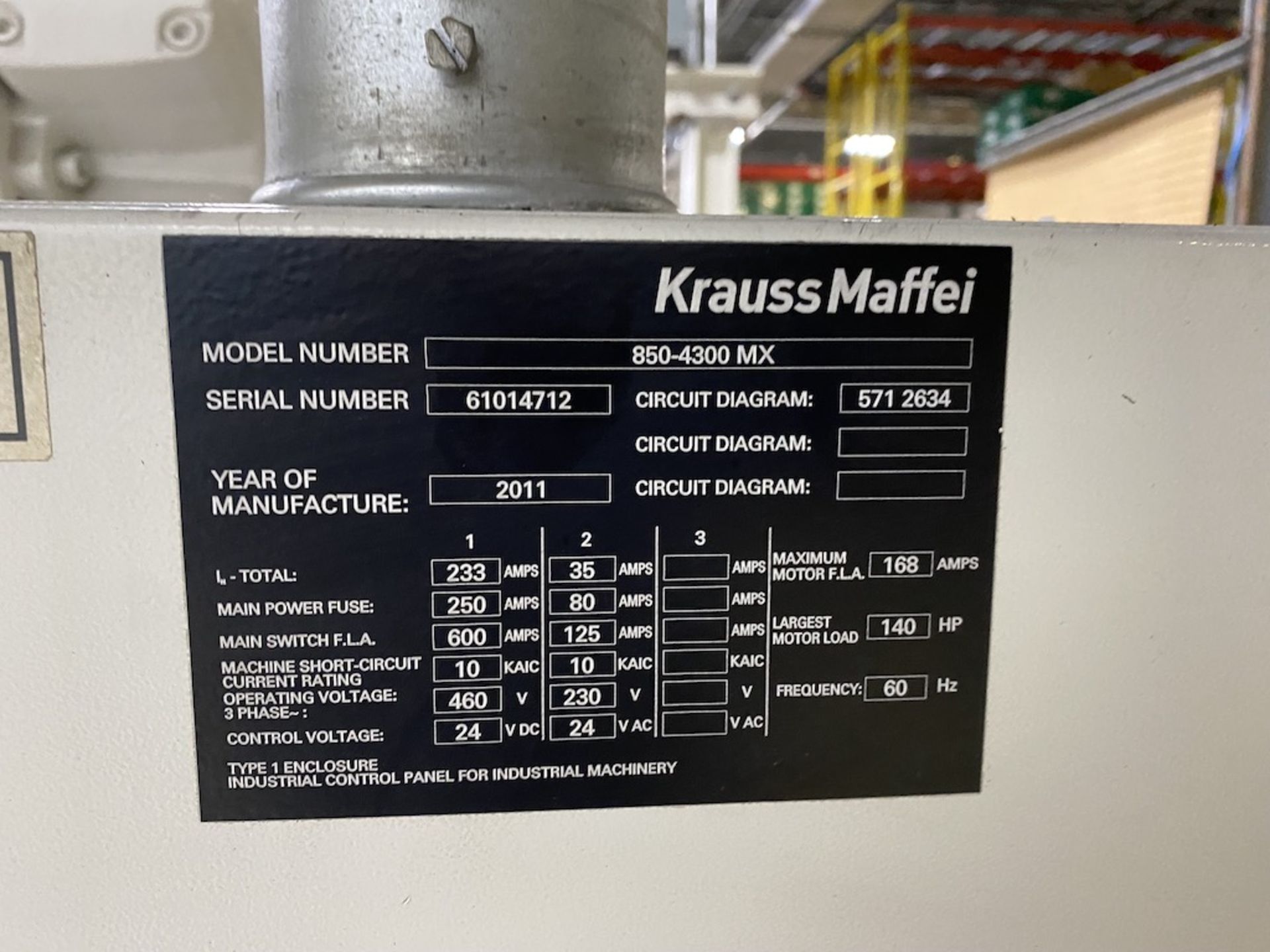 Krauss Maffei KM 850-4300 MX 850 Ton Injection Molding Machine - Image 9 of 9