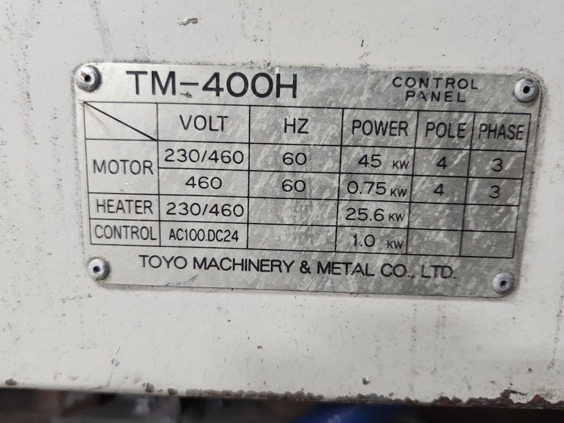 Toyo TM-400H 400 Ton Injection Molding Machine - Image 4 of 4