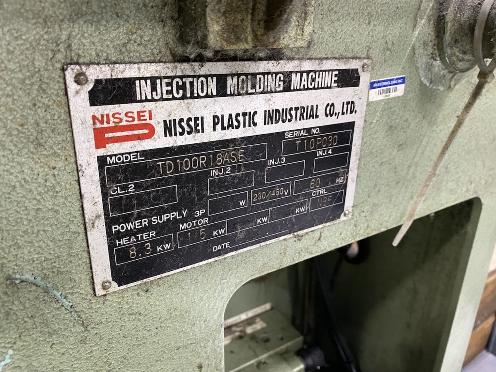 Nissei TD100R18ASE 100 Ton Vertical Injection Molding Press - Image 4 of 4