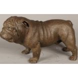 A dark patinated bronze bulldog. 2nd half of the 20th centu