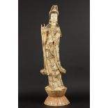 A bone sculpture of a Guan-Yin. China, 1st half 20th centur