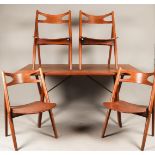 Hans Wegner: table AT303, with (4) sawbuck CH29 chairs all