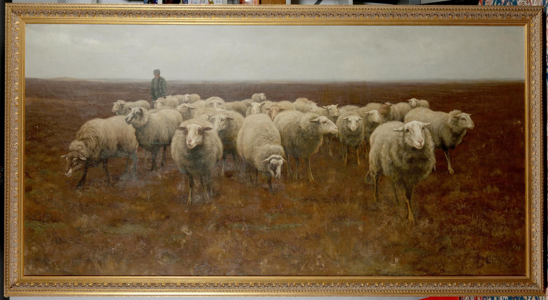 August Legras  (1865-1915)
A shepherd with herds on the hea - Bild 2 aus 4