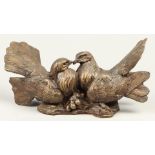 A bronze of lovebirds. 2nd half of the 20th century. Breedt