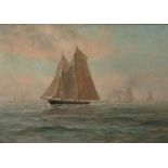 Romain Steppe (1859-1927) Schooners on the high seas, sig