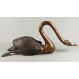 A bronze of a swan. second half of the 20th century. L.: 80