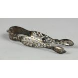 A silver partly open worked tongs, year letter "B" forÊ1936