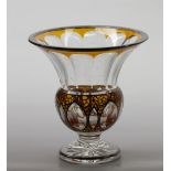 A glass vase with silver rim inlay, WMF. Germany, 20th cent